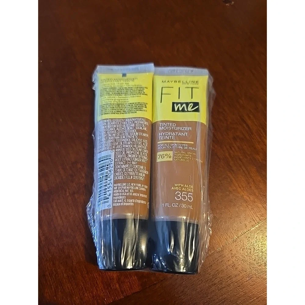 Maybelline Fit Me Tinted Moisturizer 1 Fl Oz Natural‎ Coverage 355 Lot Of 2